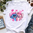 thumbnail image 1 of Kawaii Disney Lilo Stitch T Shirt Women Summer Tops Cartoon Stitch Heart Graphic Tees Cute Disney Anime T-shirt Female TshirtM Gao Jinjia LED, 1 of 2