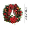 thumbnail image 4 of Uxgjfwu Artificial Christmas Wreaths with Bow, 15 Inch Christmas Door Wreath with Xmas Balls Berries Pinecones for Wall Fireplace Shop Window Decoration, 4 of 9