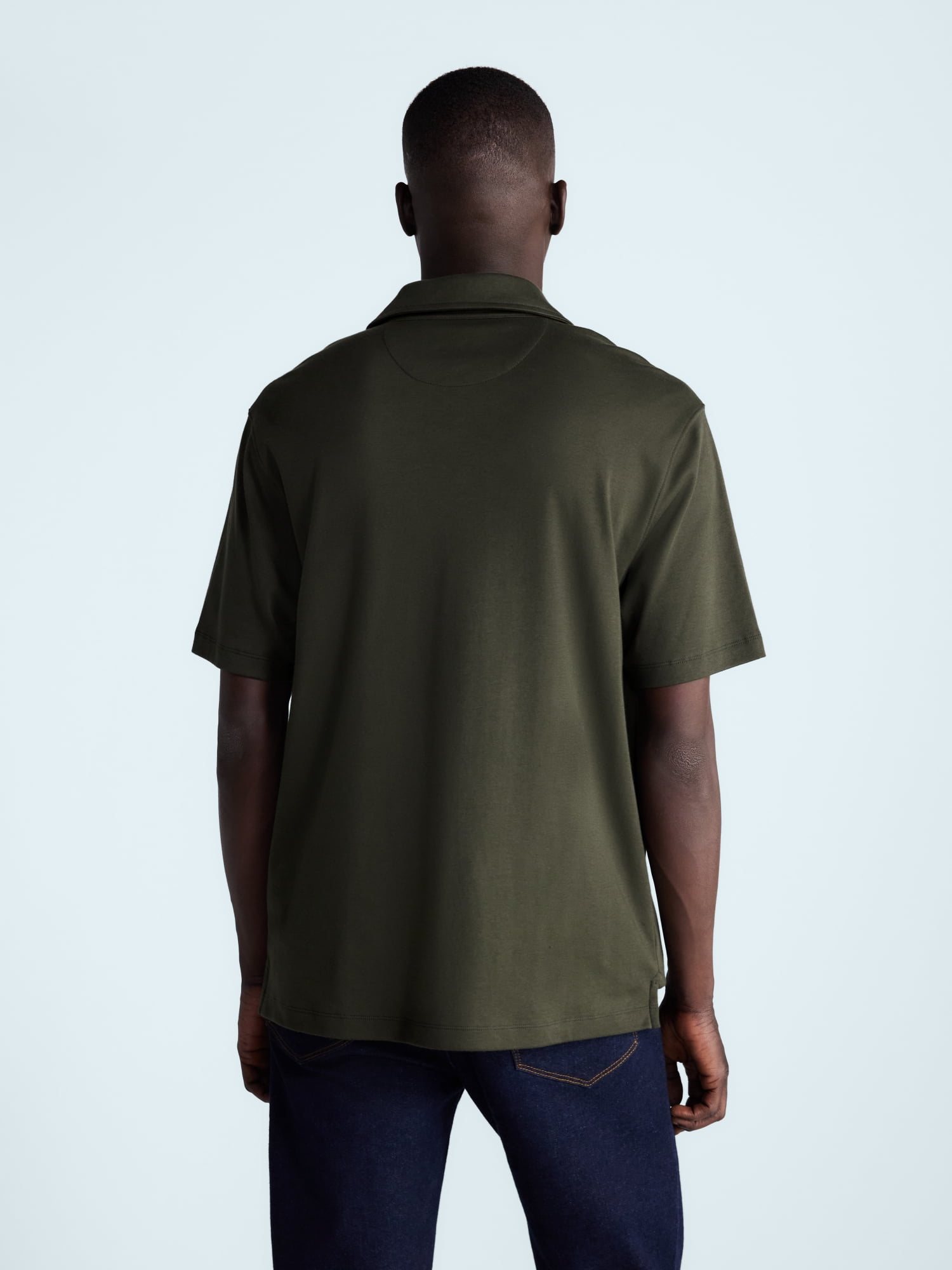 Free Assembly Mens Cotton Polo Shirt with Short Sleeves, Sizes XS-3XL