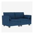 thumbnail image 2 of Evelyn Mid Century Modern Fabric Loveseat with Solid Wood Frame, and Side Pocket, Blue, 2 of 9