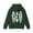 Dark green, variant on Surfboard hibiscus flower print hoodie, tropical floral loose-fitting hoodie, beach style casual pullover for men and women