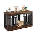 thumbnail image 4 of Uforic 55.1 Inch Dog Crate Furniture for Large Dogs,Indoor Furniture Style Wooden Large Dog Kennel TV Stand Sliding Doors - Rustic Brown, 4 of 9