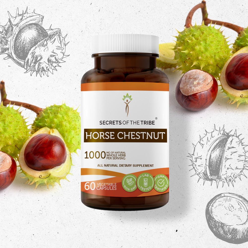 Secrets of the Tribe Horse Chestnut 60 Capsules, 500 mg, Organic Horse