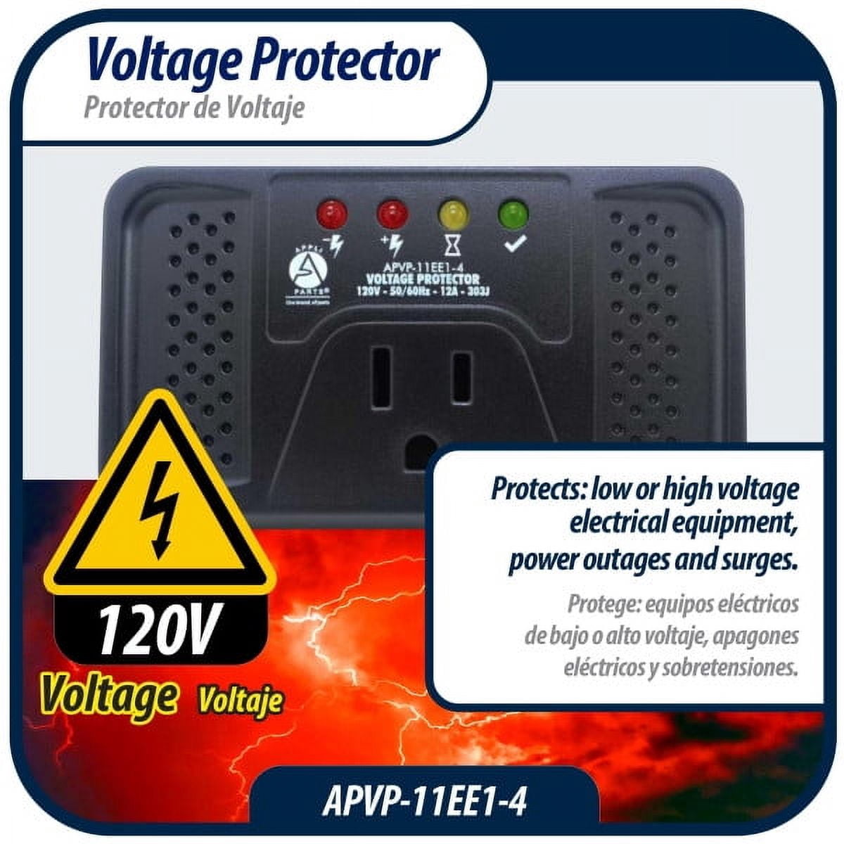 Appli Parts APVP-11EE1-4 120 V Voltage Surge Protector for Refrigerators with Electronic Boards, 50/60 Hz, 12 A, 303 joules, regulator with time delay works with all electronic appliance brands