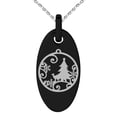 thumbnail image 1 of Black Stainless Steel A Merry Christmas Ornament Engraved Small Oval Charm Pendant Necklace, 1 of 1