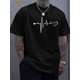 thumbnail image 1 of Versatile And Comfortable Men's Short Sleeve Heartbeat Creative Print T-Shirt, Casual Round Neck Top, Spring& Summer Collection Tee For Adult, Men, Women, Teen, Teenager, Adolescent,Youth, 1 of 6