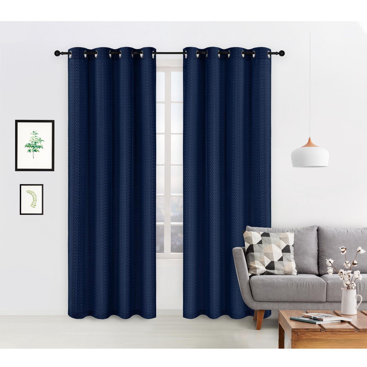 Safdie & Co. Curtain 84L Holli Jacquard Navy