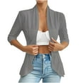 thumbnail image 2 of Fznquz Open Front Light Cardigans for Women Gray Bolero Cardigan Sweater Shrug 3/4 Sleeve Ladies Blouses, 2 of 6