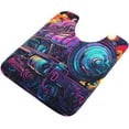 thumbnail image 5 of SKYSONIC Bathroom Rug Mats Neon Steam Train Print, Fluffy Plush Absorbent Bath Rugs Carpet with Non Slip Bottom for Bathroom Floor Toilet Tub and Shower, 5 of 7