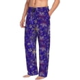 thumbnail image 6 of Kdxio blue purple Snowflake Print Men's Sleep Pajama Pant Lounge Pants with Pockets-Large, 6 of 6