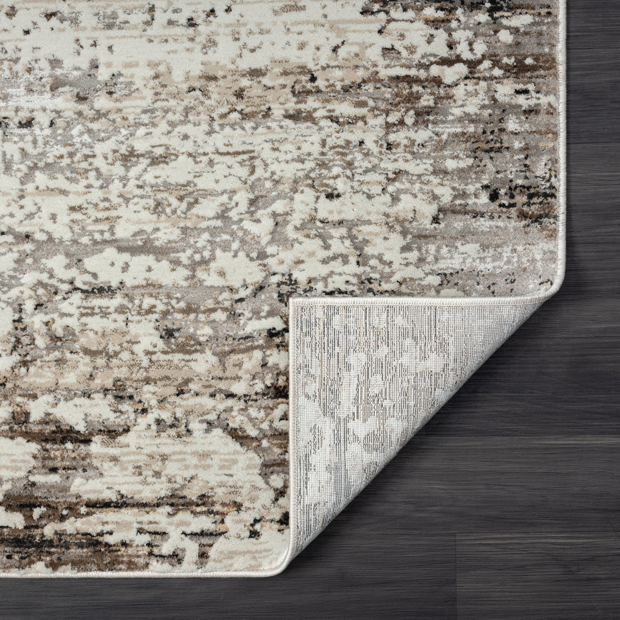 Ox Bay Claire Abstract Transitional Performance Polyester Indoor Runner Rug, Dark Gray, 2' x 10'