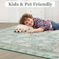 thumbnail image 4 of Ultrug Vintage Floral Rugs Soft Boho Area Rug Indoor Carpet for Living Room Bedroom Home Decor,6'x9',Light Green, 4 of 7