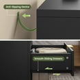 thumbnail image 7 of Afuhokles Tall Fluted Nightstand, Bedside Table with 2 Drawers and Open Shelf, Black, 7 of 7