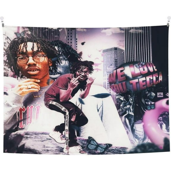Lil Rapper Tecca Singer Tapestry Wall Hanging Art Aesthetic Tapestries for Bedroom Living Room Home Wall Decoration