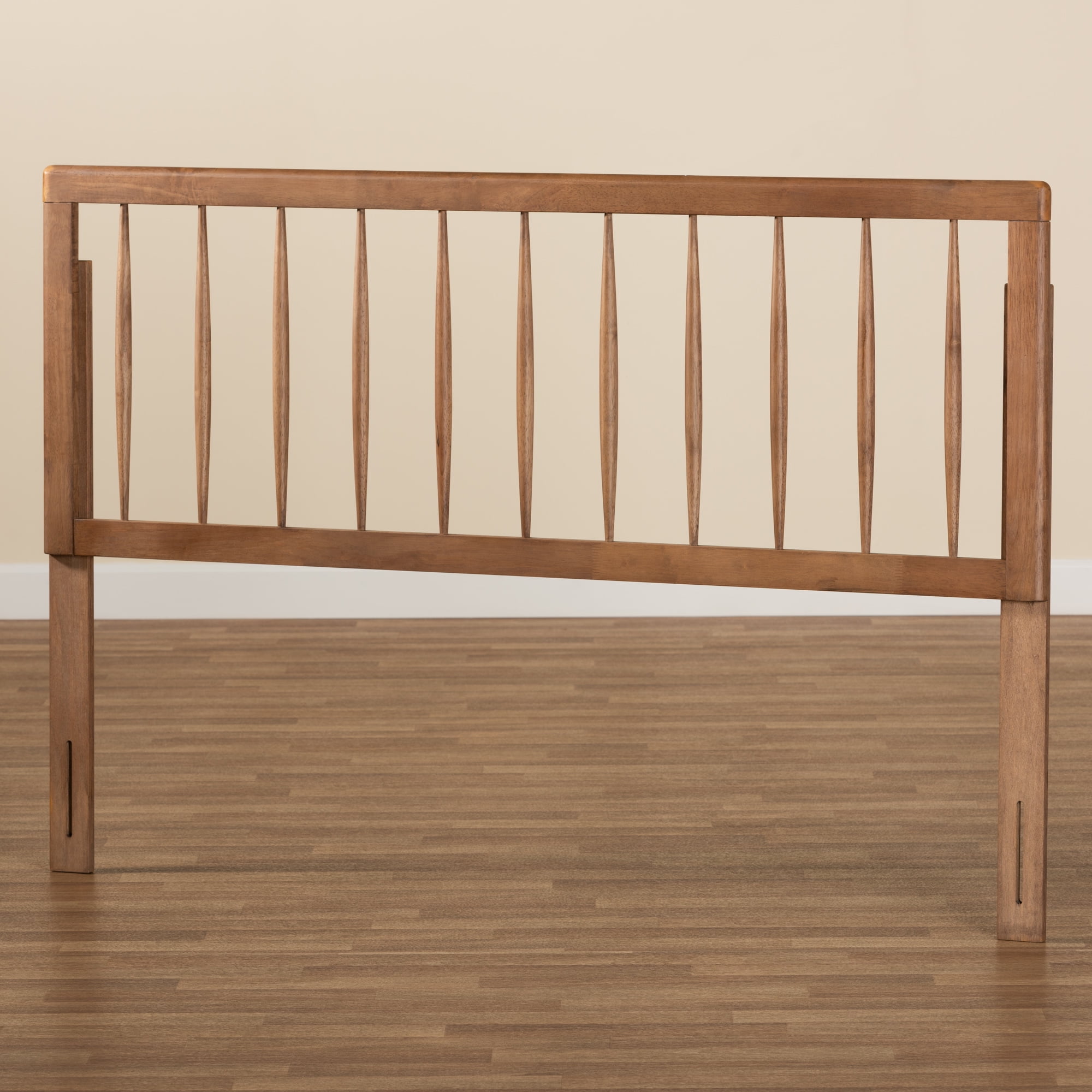 Baxton Studio Valin Contemporary/Modern Back Support Rubberwood Headboard, Full, Ash Walnut