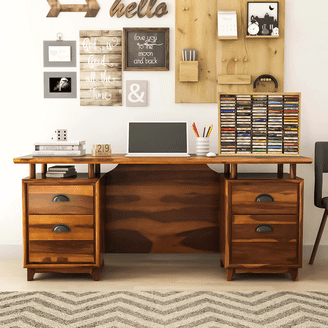 Meubel SucceBuy Multimedia AV-stand Met 4 Niveaus En Meervoudige Stopcontacten Led Hoek Tv Stand Uit Hout