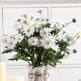 thumbnail image 2 of 1 PCS Artificial Silk Daisy Flower Bouquet for Home Table Centerpieces Arrangement Decoration, White, 2 of 7