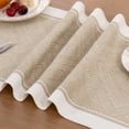 thumbnail image 2 of MeyJey Table Runner and Placemats Set of 4, Washable Fabric Rectangle Dining Table Mats with Tassels for Dining Tables, Kitchen, Brown, 2 of 10