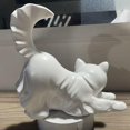 thumbnail image 3 of White Ghostly Kitten Sculpture, Cat Figurine Halloween Decoration, Spooky-Cute Pet Statue for Indoor & Outdoor Home Holiday Display, 3 of 7