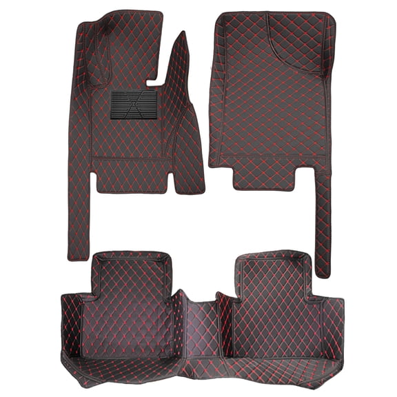 Leadwolf Car floor mats for Chevrolet for Cruze 2016–2019 Leather Auto Liners waterproof All Weather Anti-Slip Automotive Floor Mats Black and Red 3pcs