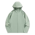 thumbnail image 3 of Zivyakyron Long Sleeve Rain Jacket Men Quick Dry Windbreaker Athletic Lightweight Hooded Solid Jackets Zip up Loose Green 2XL, 3 of 10