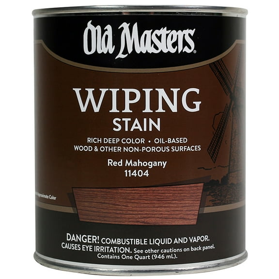 4-Pack of 1 qt Old Masters 11404 Red Mahogany Old Masters Oil-Based Wiping Stain