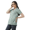 thumbnail image 3 of Moomaya Chemise Tunique Style Enveloppant pour Femmes en Coton Décontracté Col Classique Boutonné, 3 of 6