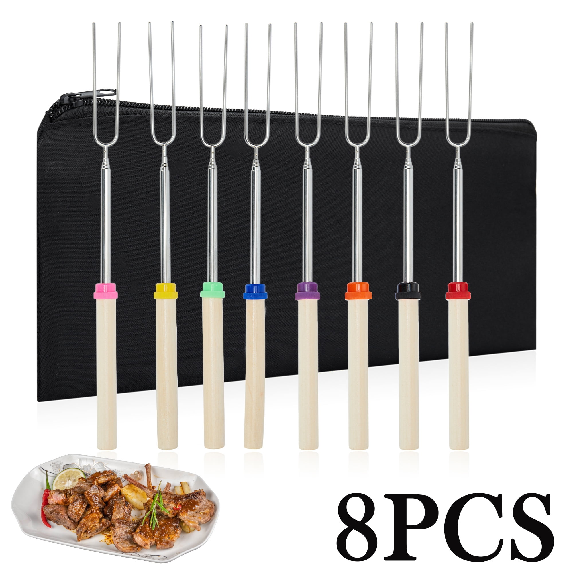 Bbq Fire Sticks Accessories Hot Dog Telescoping Roasting Fork Skewers Forks 