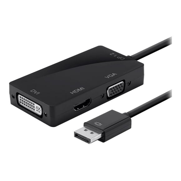 Monoprice DisplayPort 1.2a to 4K HDMI, Dual Link DVI, and VGA Passive Adapter - Video converter - DisplayPort - DVI, HDMI, VGA - black