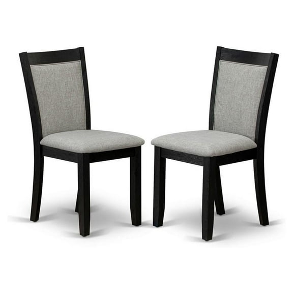 Atlin Designs 36.8" Wood Dining Chairs in Black/Gray (Set of 2)
