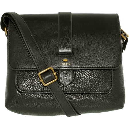 Fossil Women&#39;s Small Kinley Crossbody Leather Cross Body Bag Satchel - Black | Walmart Canada