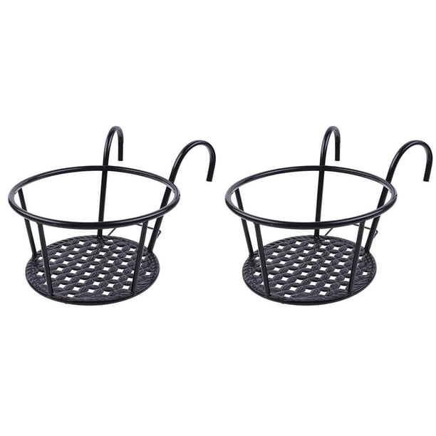 Toystoory Lote de 2 unidades de soportes de hierro para plantas colgantes, decorativos y prácticos para balcones, adecuados para diversos usos Jardín y Patio