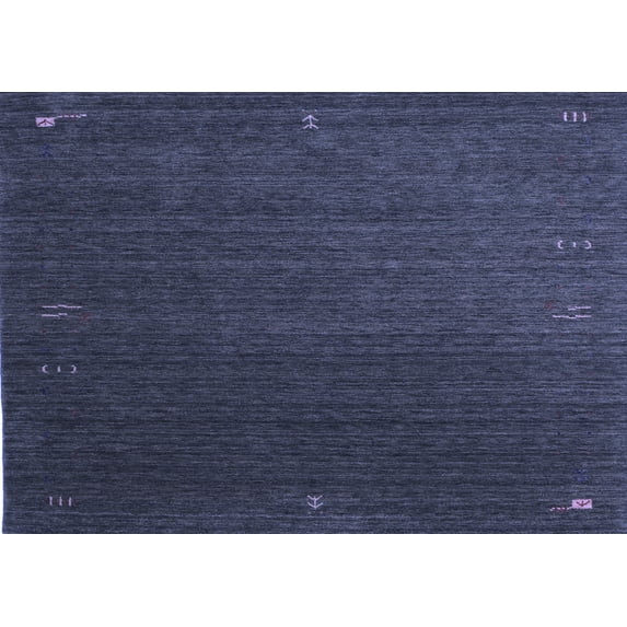 Ahgly Company Indoor Rectangle Abstract Blue Contemporary Area Rugs, 2' x 4'