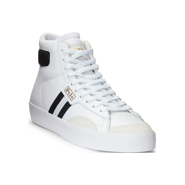 POLO Mens White Removable Insole Comfort Gervin Round Toe Platform