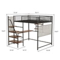 thumbnail image 4 of Yoneston Full Size Loft Metal Bed Frame with Built-in Charging Station and LED Lighting for Bedroom and Dormitory, Black, 4 of 7
