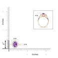 thumbnail image 4 of ANGARA Natural 0.7 Ct. Amethyst with Diamond Halo Ring in 14K Rose Gold for Women (Ring Size: 9.5), 4 of 9