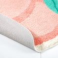 thumbnail image 2 of TOWN & COUNTRY PLAY Peachy Clean Peach Fruit Shaped Bath Mat, Absorbent Tufted Floor Mat, Non-Slip Backing, Machine Washable, Peach/Green, 30.3"x29.5", 2 of 10