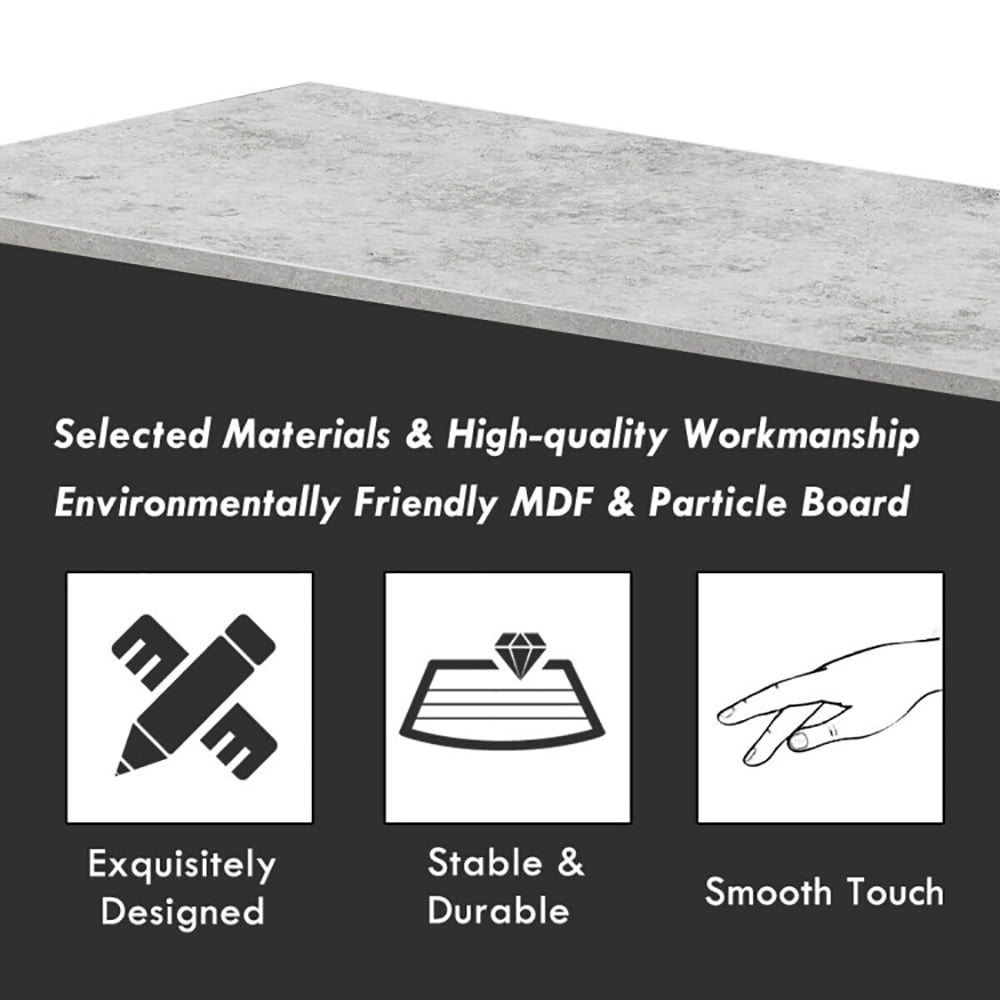Finihen Coffee Table, Sofa Side Table with Storage Shelves, for Living Room, Reception Room, Office, Gray Finihen Coffee Table, Sofa Side Table with Storage Shelves, for Living Room, Reception Room, Office, Gray