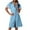 Light Blue, variant on Aofany Women Scrubs Dress Workwear Casual Short Sleeve V-neck Solid Working Uniform Solid Dresses With Pockets
