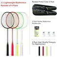 thumbnail image 3 of Badminton Racquets Set Professional Badminton Rackets Lightweight,4 Pack/2 Pack Carbon Fiber, 3 Feather Shuttlecocks, with Protect Case & Overgrip,for Beginners,Advanced Players, 3 of 16