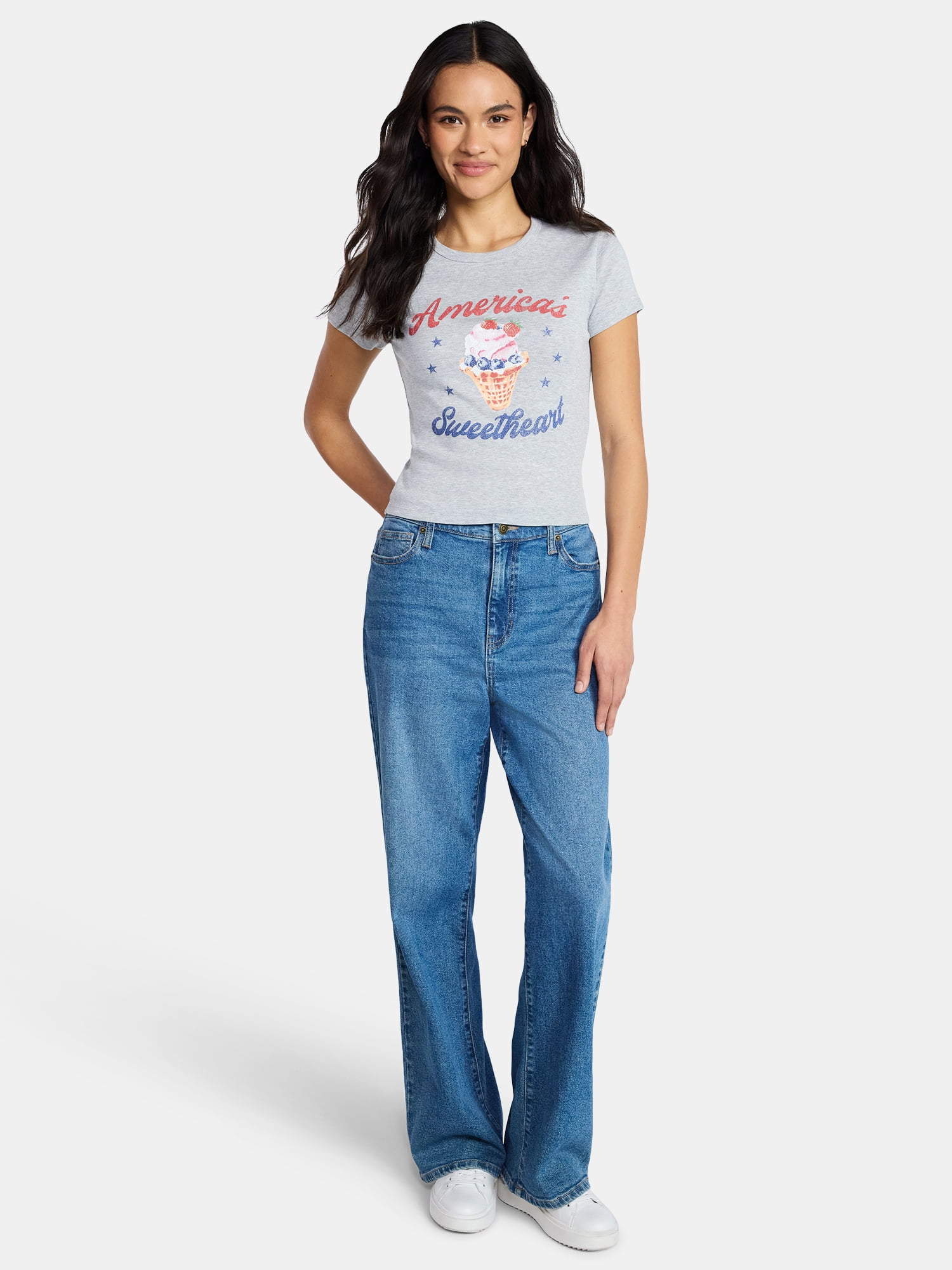 Americas Sweetheart Women's Graphic Tee with Short Sleeves, Sizes XXS-XXL