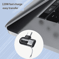 thumbnail image 5 of Adaptador de Tipo C A Tipo C de 120 W con Codo y Pantalla Digital, Adaptador USB C, Convertidor de Tipo C de Carga Rápida, Color Gris, 5 of 5