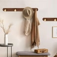 thumbnail image 2 of SARIHOSY] Wall Mounted Coat Rack,Multi Hook Hangers,Entryway Hanging Coat Rack,Metal Wood Coat Rail with 4 Hooks，Walnut Wood,zinc Alloy,Bedroom,Bathroom,Foyer,Living Room,Metal Household Items C98, 2 of 3