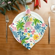 1 Pack 20'' x20" Satin Table Napkins Dinner Napkins for wedding Party Decoration events Colorful Flamingo Pattern