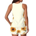 thumbnail image 6 of JULMCOMO Tankini Swimsuits for Women Sunflower Print Drawstring Crew Neck Sports Bathing Suit Summer Vacation 2 Piece Swimsuit Ginger 2XL, 6 of 6