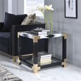 thumbnail image 2 of Acme Furniture 81002 Lafty - Table d'Appoint Blanc Brossé & Verre Clair, 2 of 4