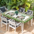 thumbnail image 2 of Spring Easter Table Cloths for 4 Foot Rectangle Tables, Easter Eggs Bunny Truck Botanical Watercolor Patio Waterproof Elastic Fitted Tablecloths, Washable Rectangular Table Cover for Camping, 2 of 8