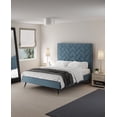 thumbnail image 2 of Manhattan Comfort Crosby Queen-Size Bed with Solid Wood Frame in Blue, 2 of 2