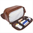 thumbnail image 2 of Multi Pockets Toiletry Bag For Women Men Travel Makeup Bag Brown, 2 of 5