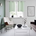 thumbnail image 5 of 2 Panels Kitchen Tier Curtains 39 Inch Length, Sage Green White Stripe Grommets Window Treatment Curtain, Modern Rustic Vertical Striped Thermal Curtains Drapes for Living Room/Bathroom, 5 of 9